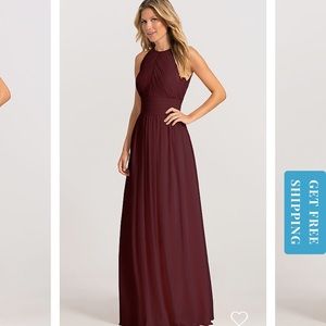 Burgundy Bill Levkoff Bridesmaid gown